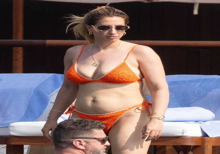 Stacey Solomon Embraces Sunshine in Orange Bikini Amid Body Image Reflection